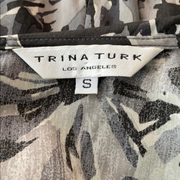 Trina Turk Silk Boat Neck Blouse Black Small - Picture 5 of 6